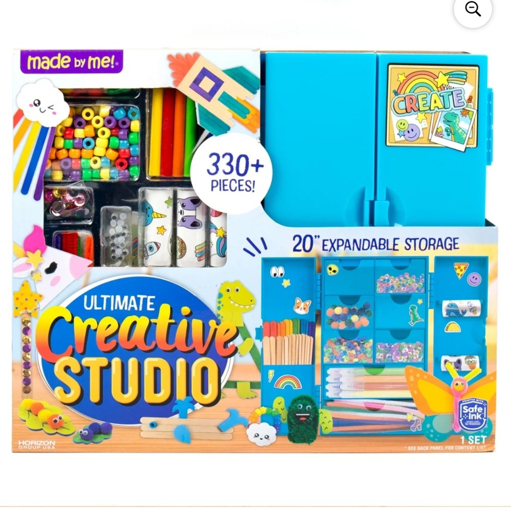 Made By Me Ultimate Creative Studio Craft Kit W/ Expandable Storage 330 + Pieces